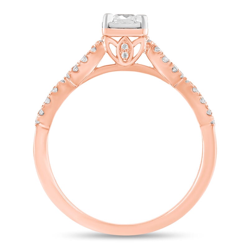 Princess Cut Diamond 1/2ctw. Twist Engagement Ring in 14k Rose Gold image number null